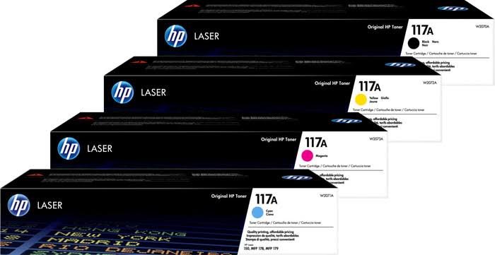 ست چهار رنگ کارتریج رنگی hp 117a